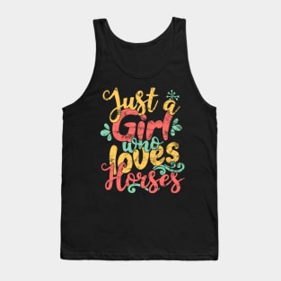 Just A Girl Who Loves Horses Gift graphic Tank Top